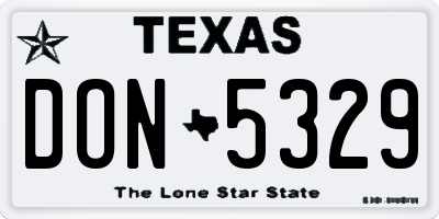 TX license plate DON5329