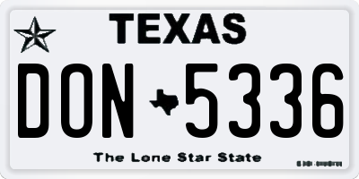 TX license plate DON5336