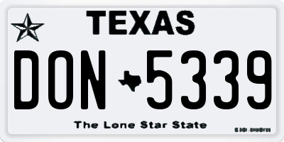TX license plate DON5339