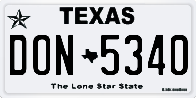 TX license plate DON5340