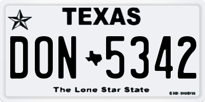 TX license plate DON5342