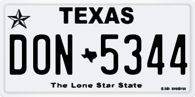 TX license plate DON5344