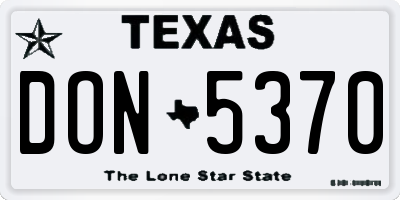 TX license plate DON5370