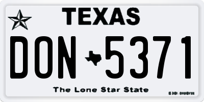 TX license plate DON5371