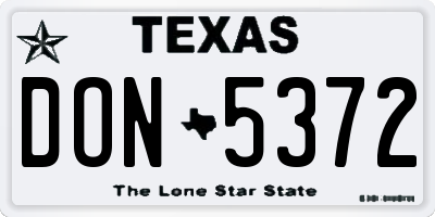 TX license plate DON5372