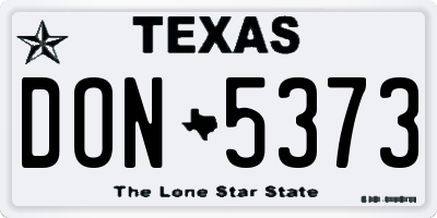 TX license plate DON5373