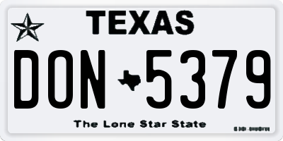 TX license plate DON5379