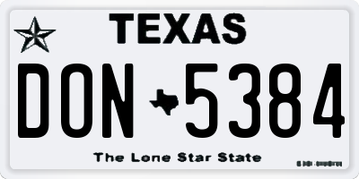 TX license plate DON5384