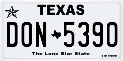 TX license plate DON5390