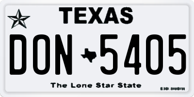 TX license plate DON5405