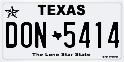 TX license plate DON5414
