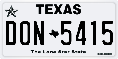 TX license plate DON5415