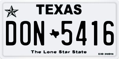 TX license plate DON5416