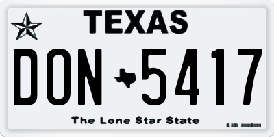 TX license plate DON5417