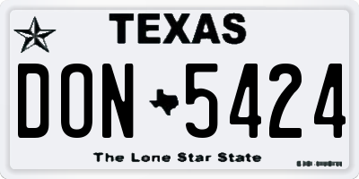TX license plate DON5424