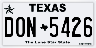 TX license plate DON5426