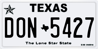 TX license plate DON5427