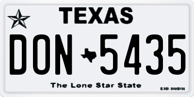 TX license plate DON5435