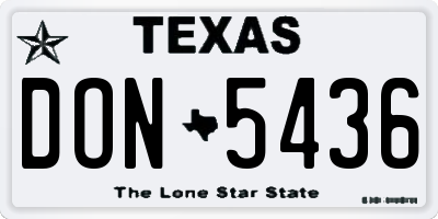 TX license plate DON5436