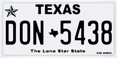 TX license plate DON5438
