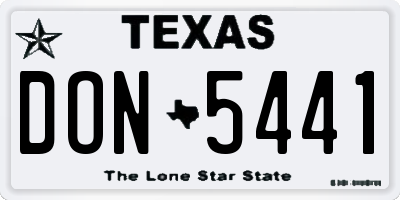 TX license plate DON5441