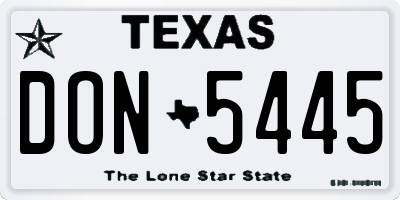 TX license plate DON5445