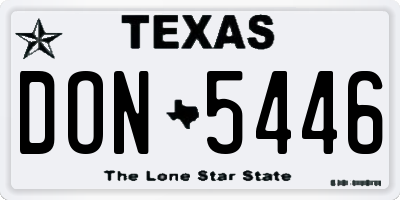 TX license plate DON5446