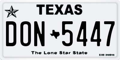 TX license plate DON5447