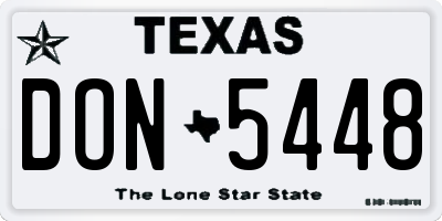 TX license plate DON5448