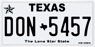 TX license plate DON5457