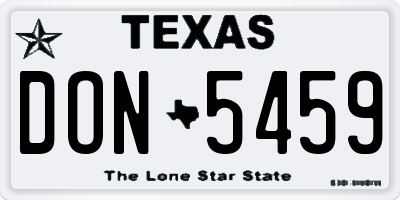 TX license plate DON5459