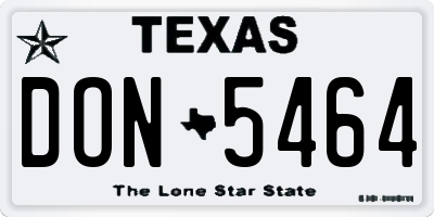 TX license plate DON5464