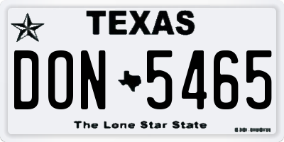TX license plate DON5465