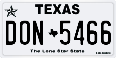TX license plate DON5466