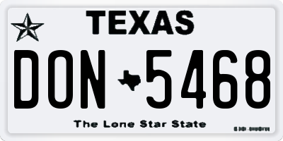 TX license plate DON5468
