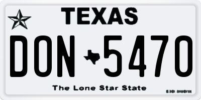 TX license plate DON5470