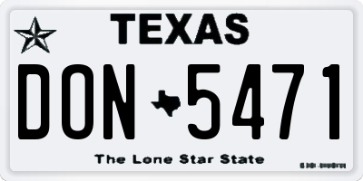 TX license plate DON5471