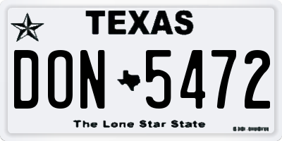 TX license plate DON5472
