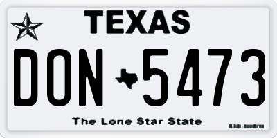 TX license plate DON5473