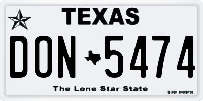 TX license plate DON5474