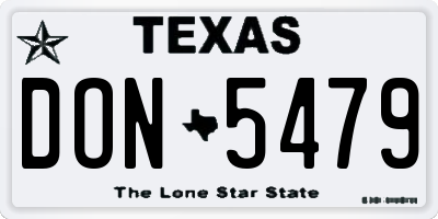 TX license plate DON5479