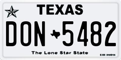 TX license plate DON5482