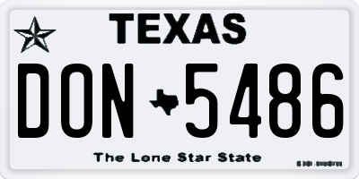 TX license plate DON5486