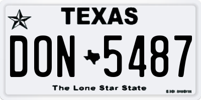 TX license plate DON5487