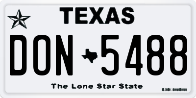 TX license plate DON5488