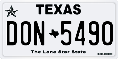 TX license plate DON5490