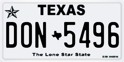 TX license plate DON5496