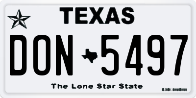 TX license plate DON5497