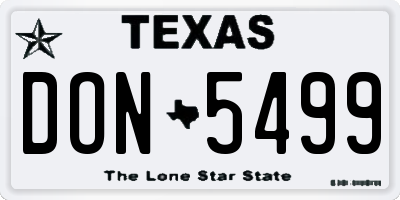 TX license plate DON5499