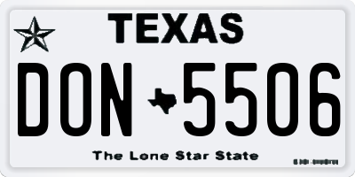 TX license plate DON5506